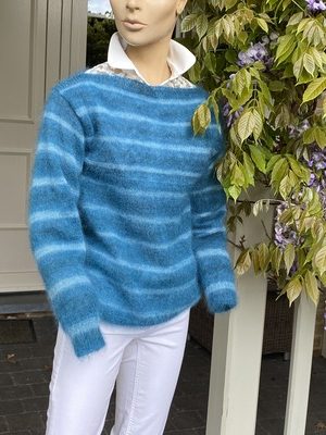 1forme mohair blauw gestreept